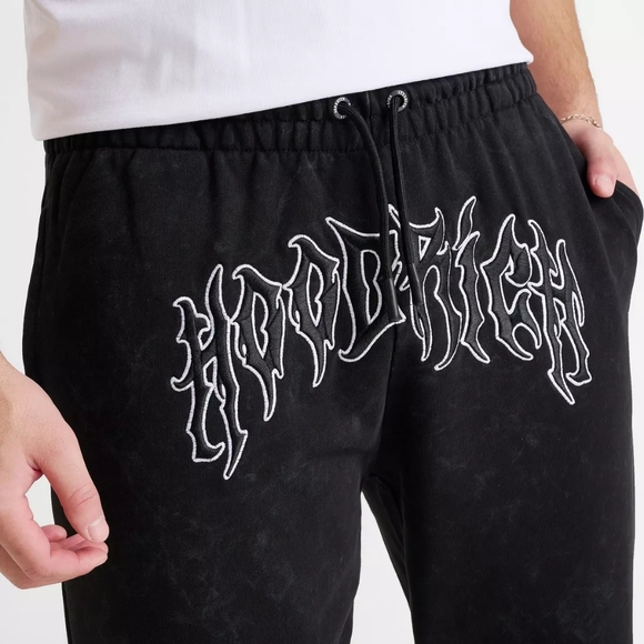 Hoodrich Spectral Jogger Sweatpants Black Size XL Streetwear Logo Patch - Picture 4 of 12